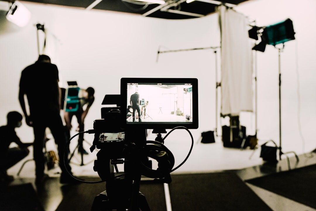 On-camera presenter training in front of camera